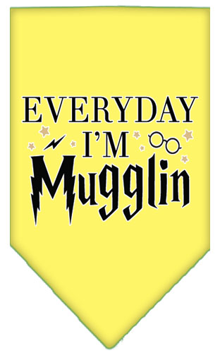Everyday I'm Mugglin Screen Print Bandana Yellow Small